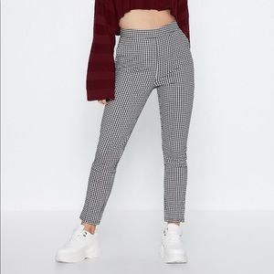 Nasty Gal Make It Fair Gingham Pants XS